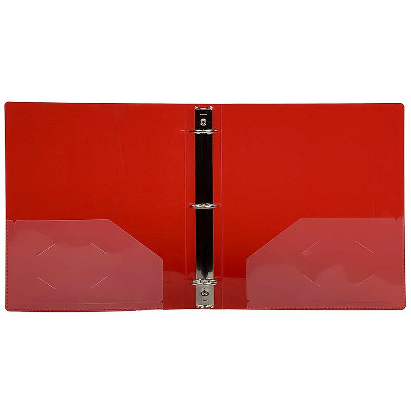 JAM Paper Heavy Duty 1 1/2" 3-Ring Flexible Poly Binders, Red (762T15RD)