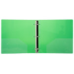 JAM Paper Heavy Duty 2" 3-Ring Flexible Poly Binders, Green (820T2GR)