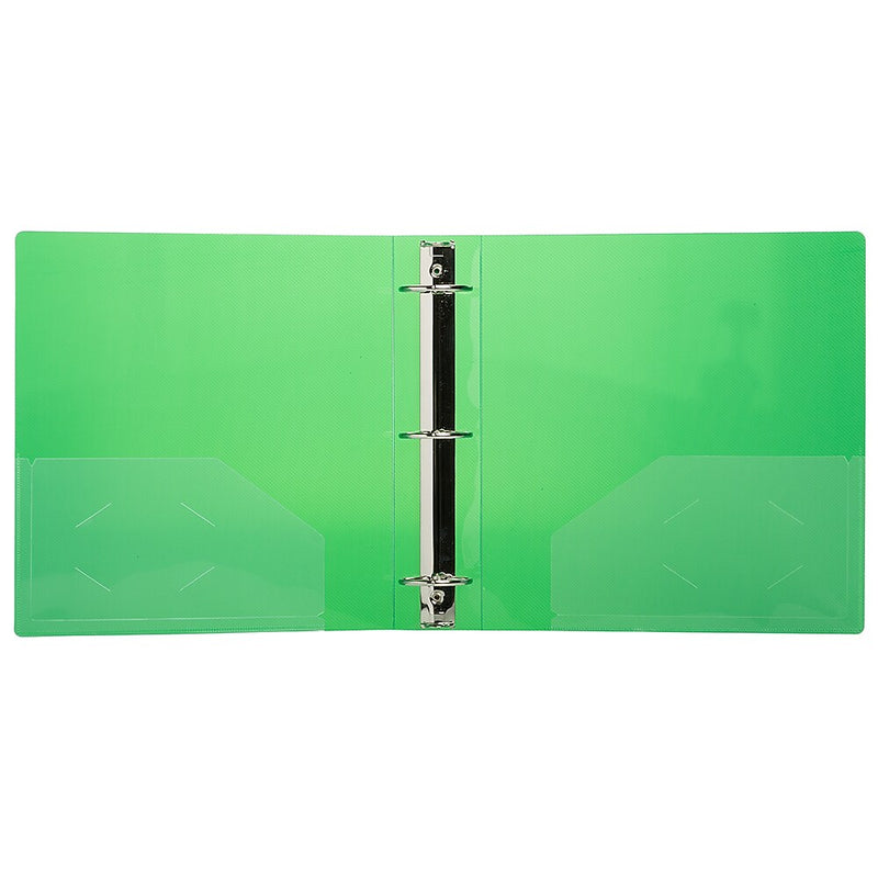 JAM Paper Heavy Duty 2" 3-Ring Flexible Poly Binders, Green (820T2GR)