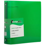 JAM Paper Heavy Duty 3" 3-Ring Flexible Poly Binders, Green (821T3GR)