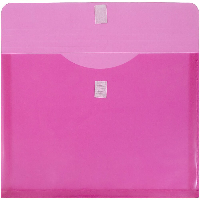 JAM Paper Standard Plastic Document File, 1 Pocket, Letter, Fuchsia Pink, 12/Pack (218V1FU)