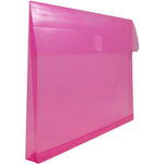 JAM Paper Standard Plastic Document File, 1 Pocket, Letter, Fuchsia Pink, 12/Pack (218V1FU)