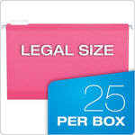 Pendaflex 10 Heavy Duty Reinforced Hanging File Folder, 1/5-Tab, Legal, Pink, 25/Box (04153 1/5 PIN)