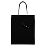 JAM Paper Gift Bag, 8" x 4" x 10", Black, 6 Bags/Pack (672GLbla)