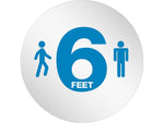 Deflect-O StandSafe Spacing Disc, "6 Feet" , 20", Clear/Blue, 50/Pack (PSDD20SIXFT/50)