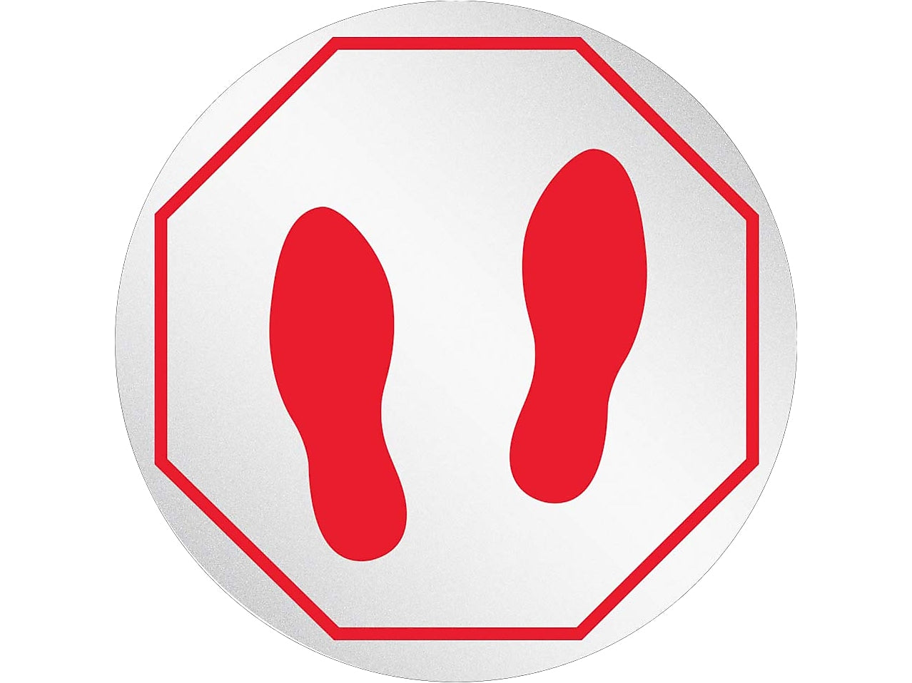 Deflect-O StandSafe Spacing Disc, Footprint , 20", Clear/Red, 50/Pack (PSDD20FPSS/50)