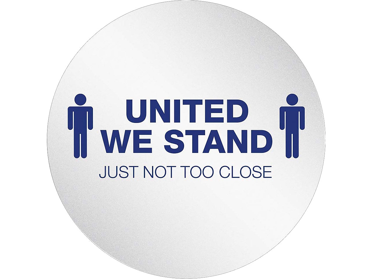 Deflect-O StandSafe Spacing Disc, "United We Stand, Just Not Too Close", 20", Clear/Blue, 6/Pack  (PSDD20UWS/6)