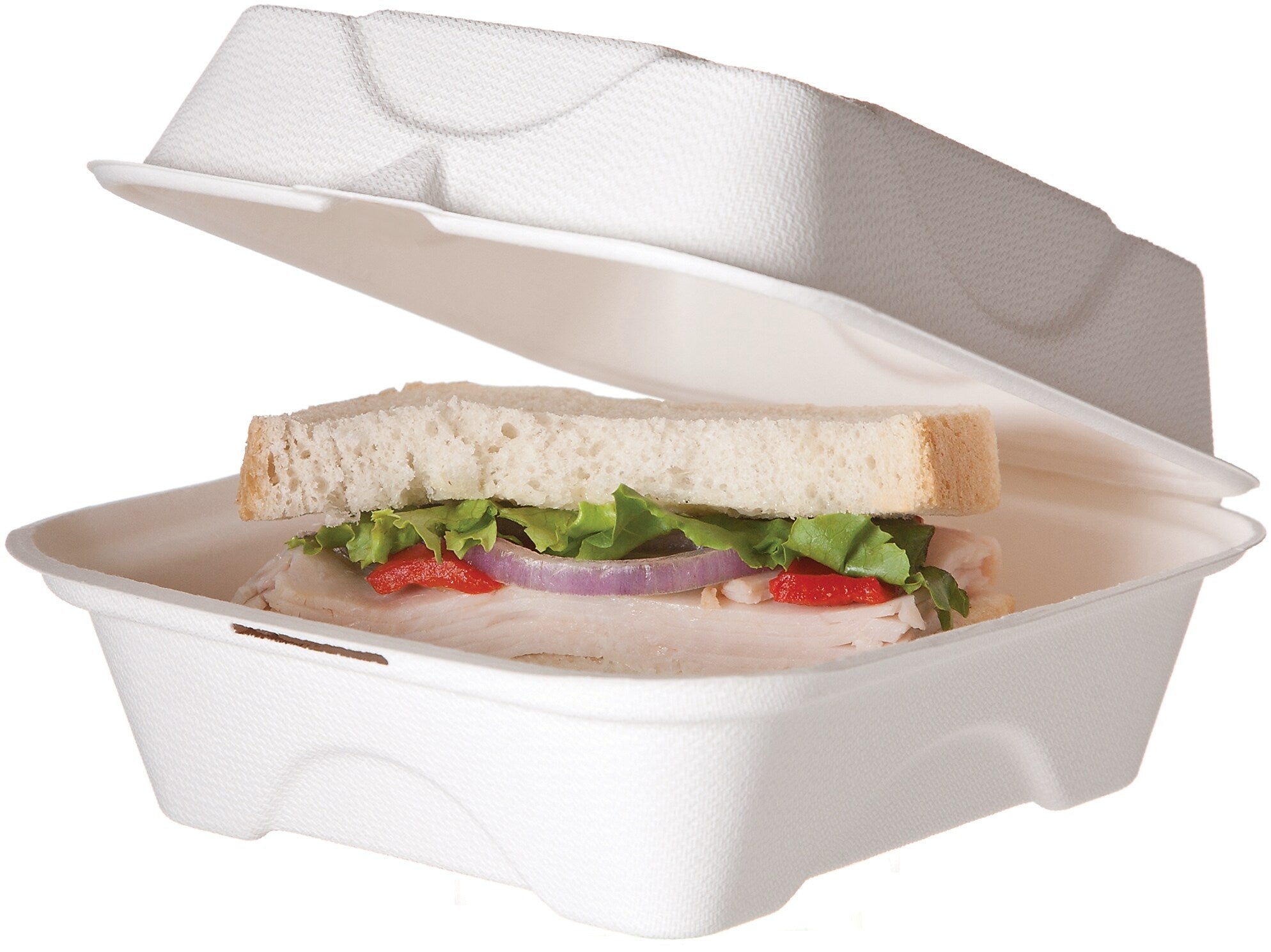 Eco-Products Renewable Sugarcane Clamshells, 500/Carton (ECOEPHC6)