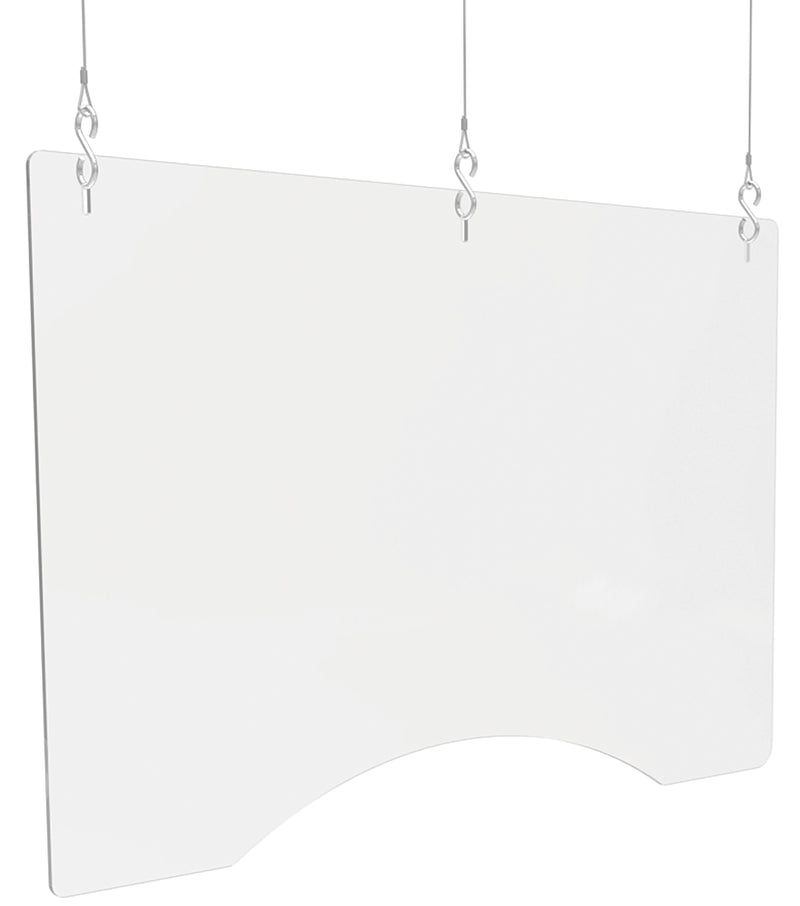 Deflect-O Hanging Sneeze Guard, 24"H x 36"W, Clear Acrylic, 2/Carton (PBCHA3624)