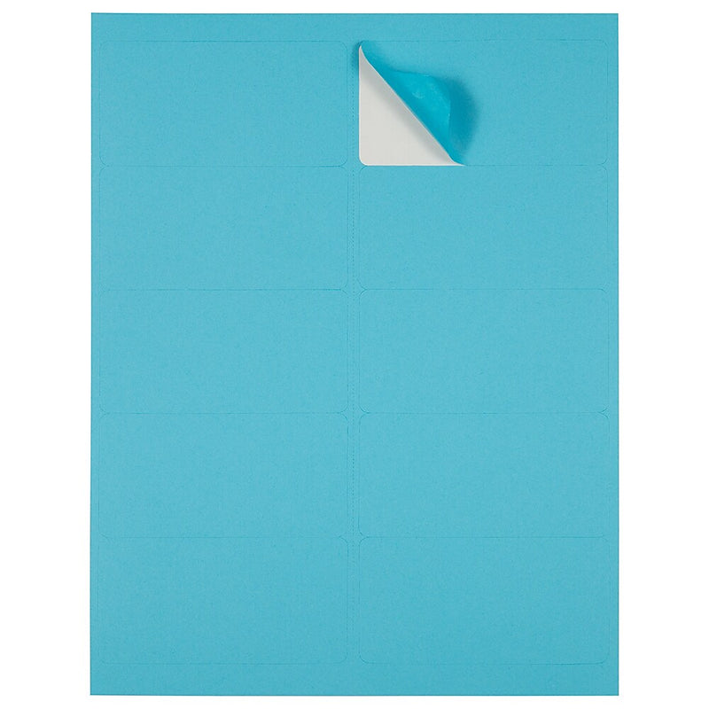 JAM Paper Laser/Inkjet Shipping Address Labels, 2" x 4", Blue, 10 Labels/Sheet, 12 Sheets/Pack (302725768)