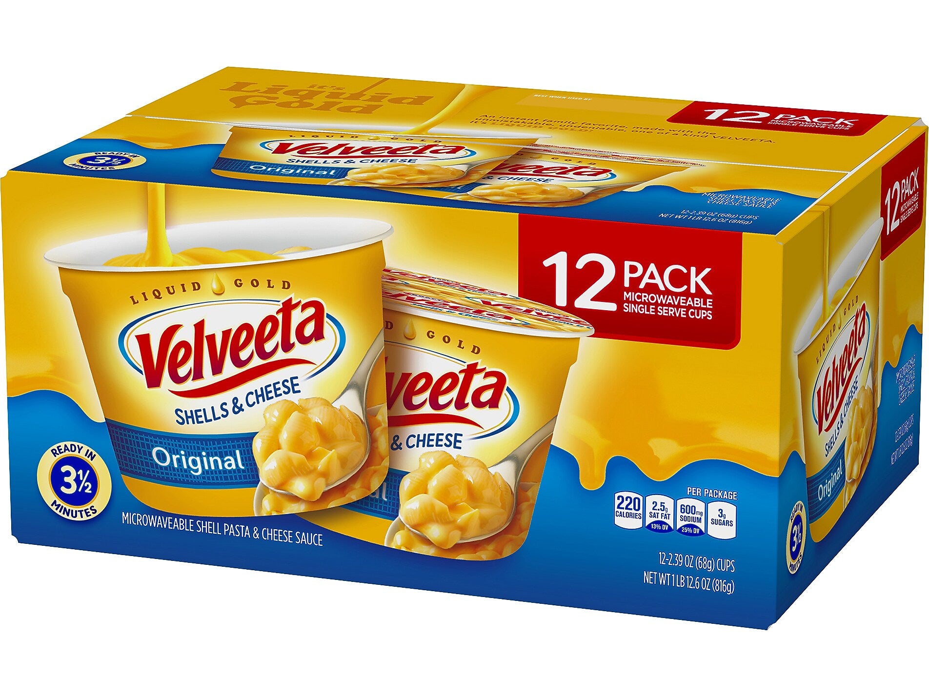 Velveeta Original Shell Pasta & Cheese Sauce, 2.4 oz., 12/Pack (5355)