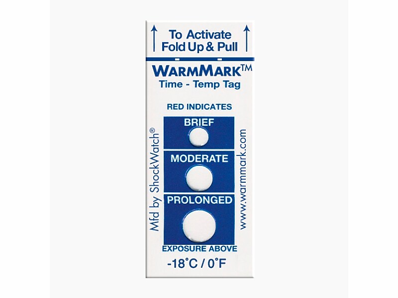 ShockWatch WarmMark Short-Run 25°C/77°F Single Window Chemical Temperature Indicator, 100/Box (WM 25/77-8)
