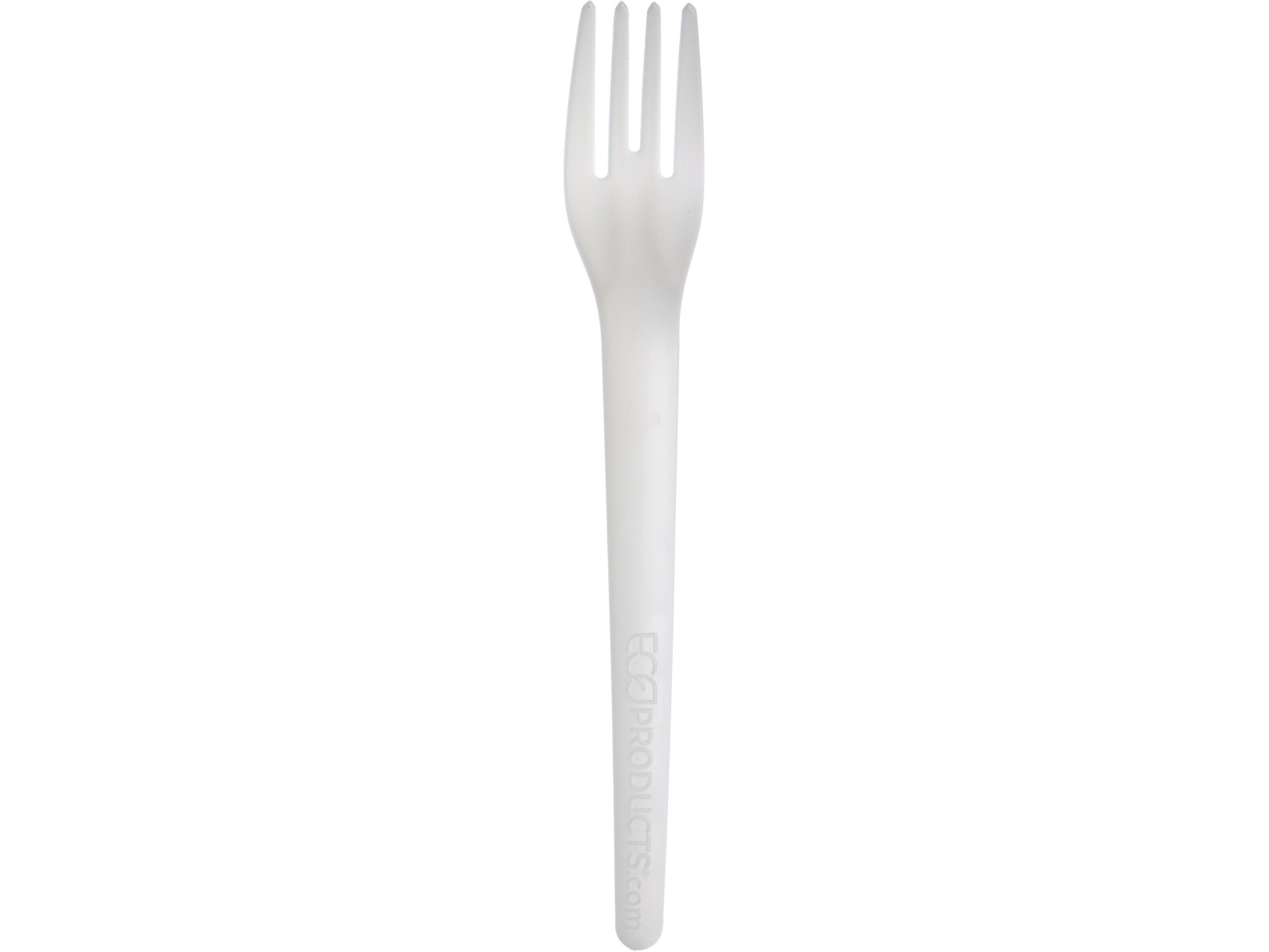 Eco-Products Plantware Crystallized Polylactide Fork, Medium-Weight, White, 1000/Carton (EP-S012)