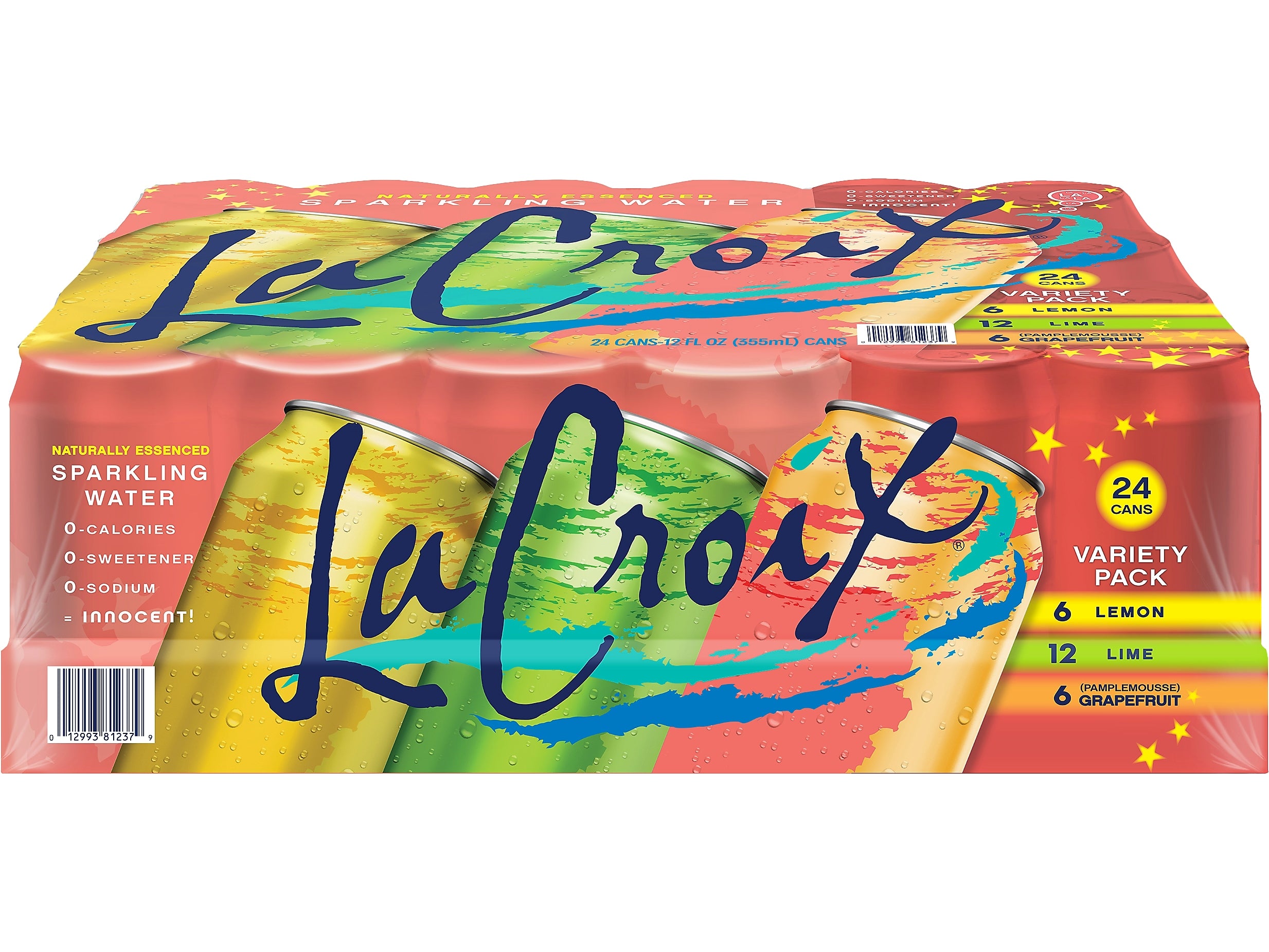 Lacroix Sparkling Water Variety Pack, Lime/Lemon/Grapefruit, 12 oz., 24/Carton (15114428)
