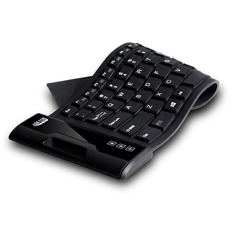 Adesso® Wired Antimicrobial Waterproof Flex Keyboard, Black