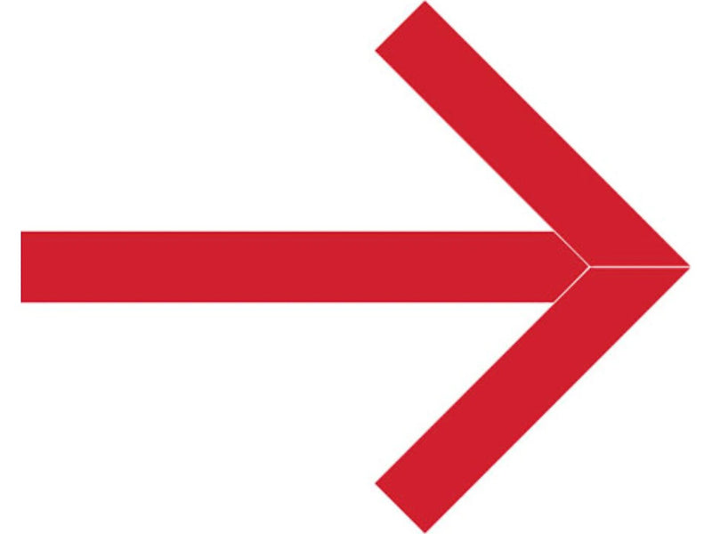 Superior Mark® Floor Decal, Arrow, 2" tape, 41.5" x 34", PVC, Red (IN-40-636)