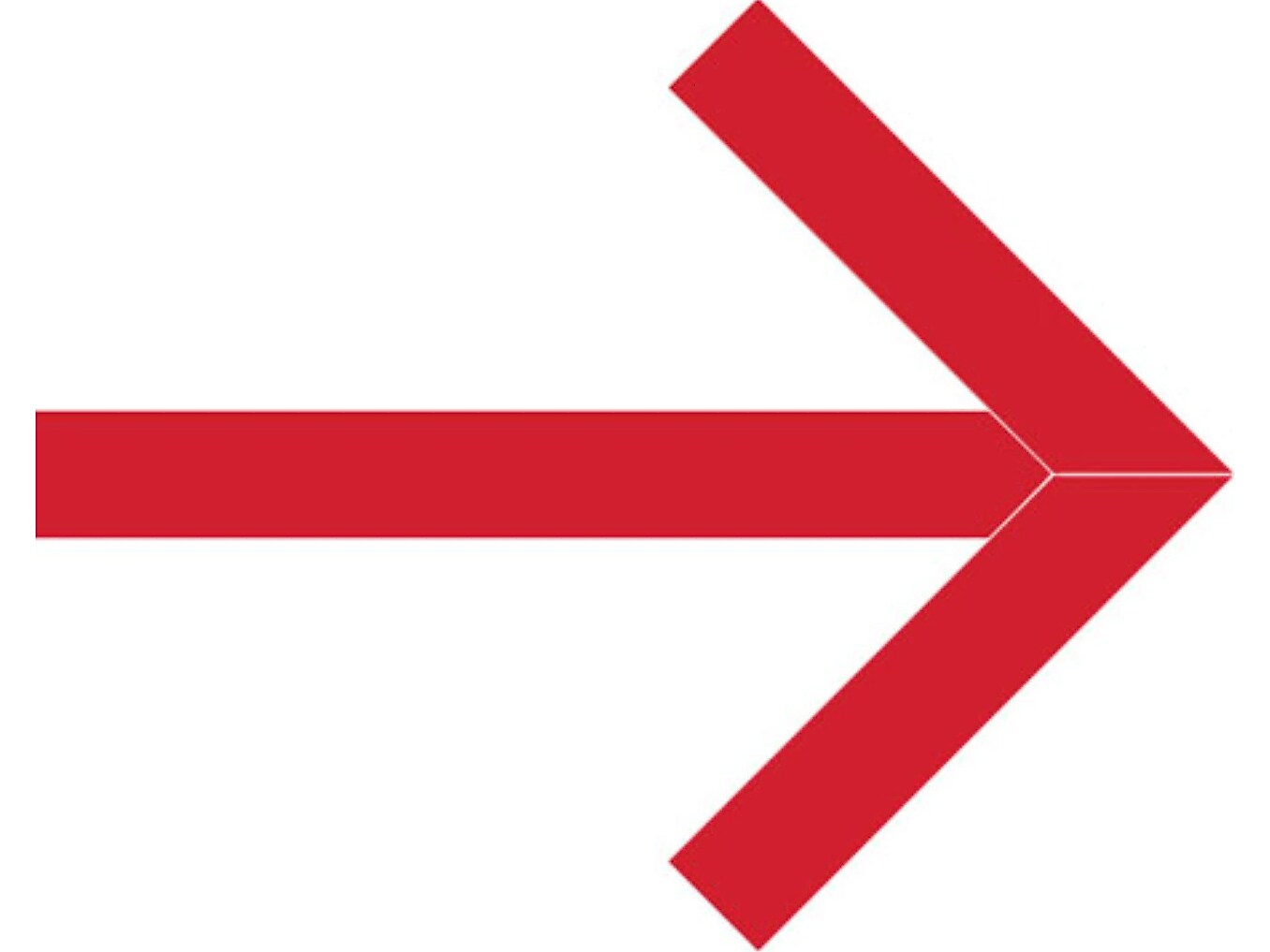 Superior Mark® Floor Decal, Arrow, 2" tape, 41.5" x 34", Vinyl, Red (IN-40-636-V)