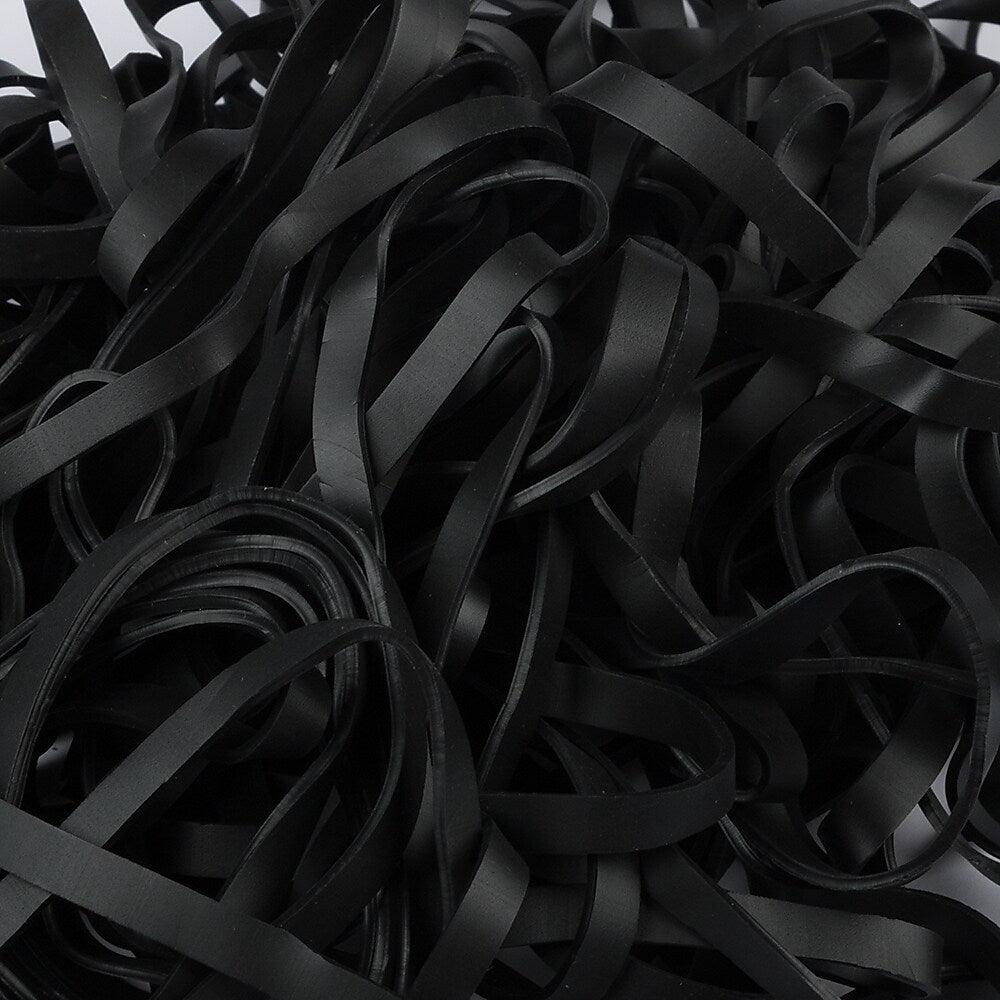 JAM Paper Colored Multi-Purpose #64 Rubber Bands, 3.5" x 0.25", Non-Latex, Black, 100/Pack (33364RBBL)