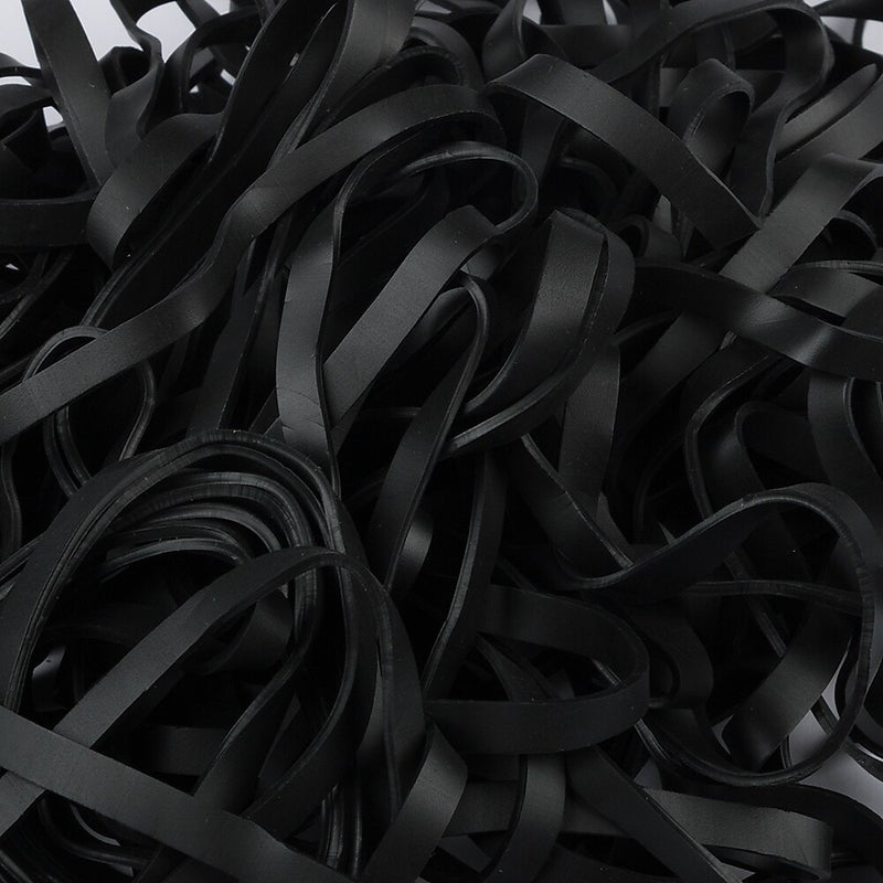 JAM Paper Colored Multi-Purpose #64 Rubber Bands, 3.5" x 0.25", Non-Latex, Black, 100/Pack (33364RBBL)