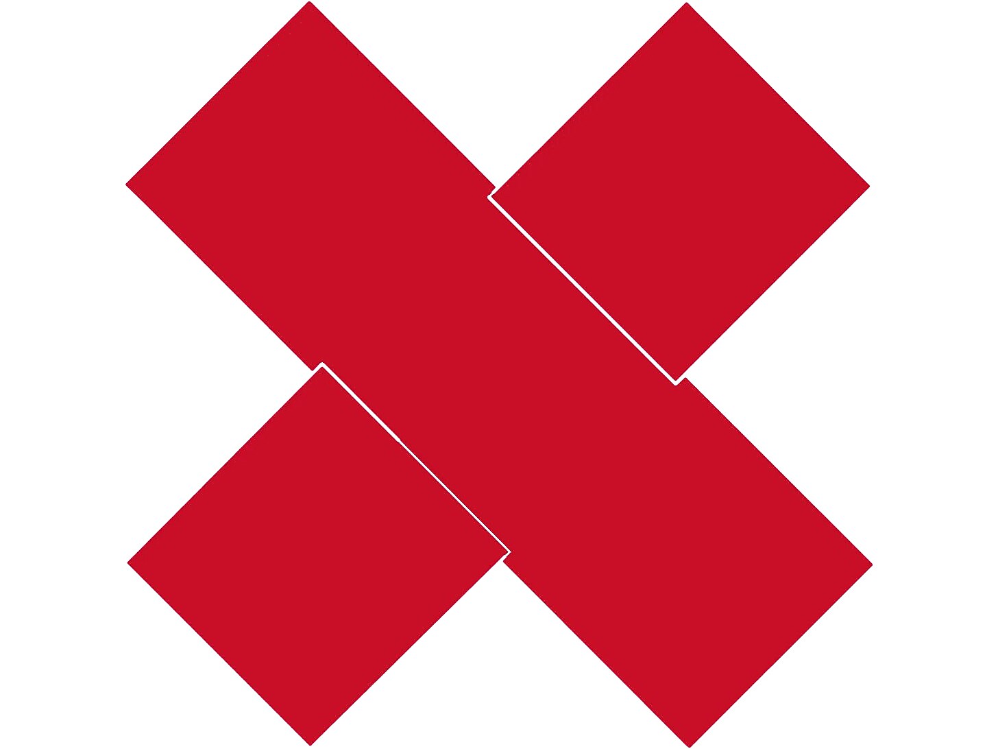 Superior Mark® Floor Decal, X-Shape Marker, 4" tape, 12" x 12", Red (IN-40-265I)