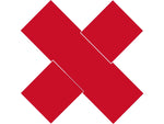 Superior Mark® Floor Decal, X-Shape Marker, 4" tape, 12" x 12", Red (IN-40-265I)