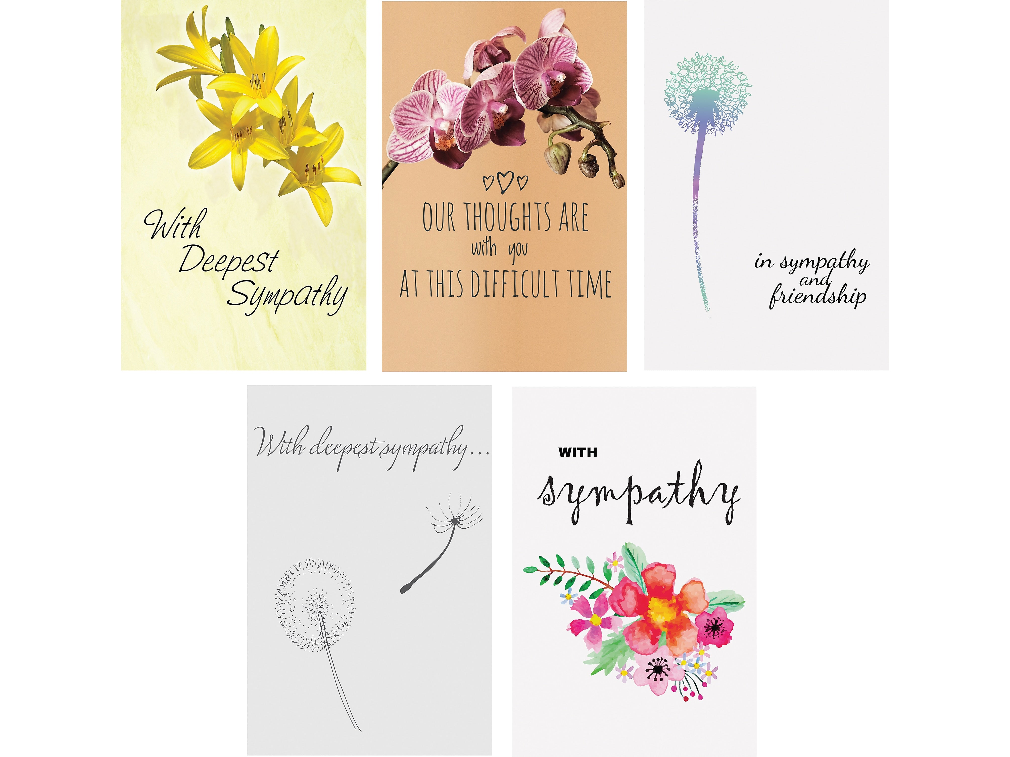 Better Office Sympathy Cards with Envelopes, 6" x 4", Assorted Colors, 100/Pack (64540)