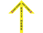 Superior Mark® Floor Decal, "Exit Store Here", 4" tape, 41.5" x 34", Yellow (IN-40-985)