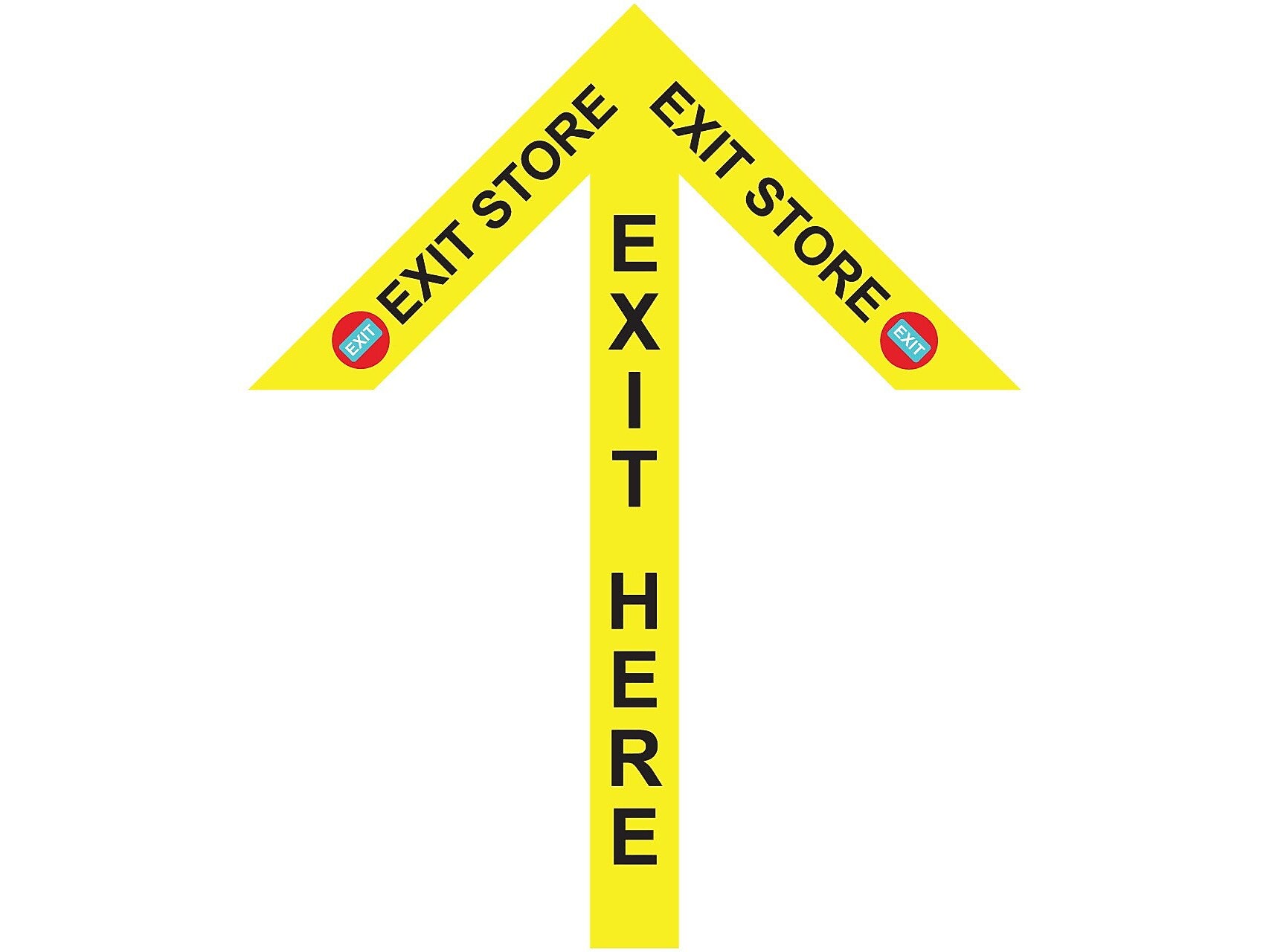 Superior Mark® Floor Decal, "Exit Store Here", 4" tape, 41.5" x 34", Yellow (IN-40-985)