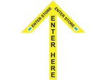 Superior Mark® Floor Decal, "Enter Store Here", 4" tape, 41.5" x 34", Yellow (IN-40-986)