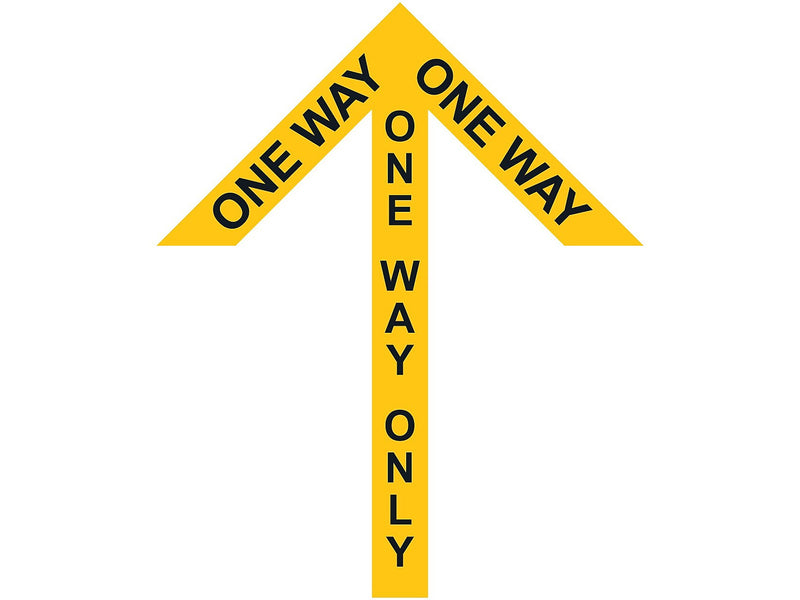 Superior Mark® Floor Decal, "One Way Only", 4" tape, 41.5" x 34", Yellow (IN-40-981)