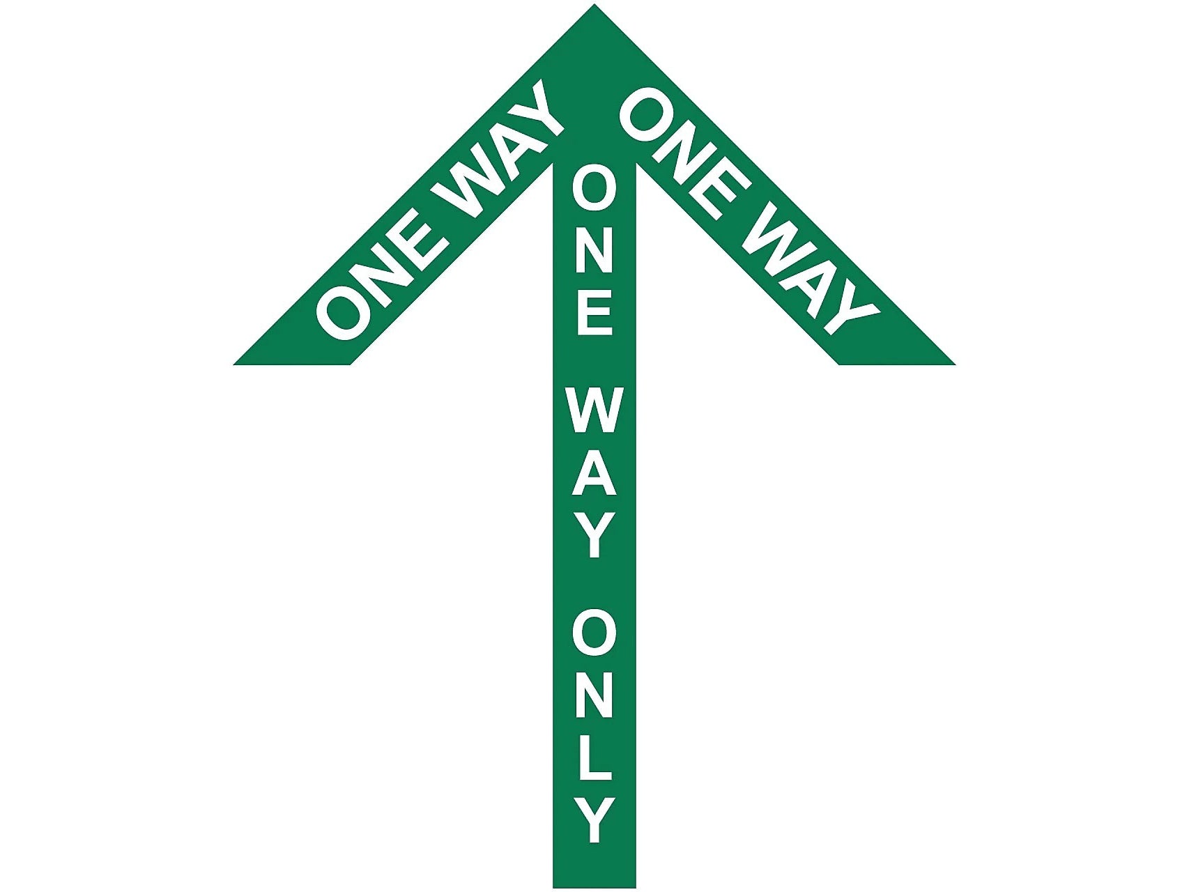 Superior Mark® Floor Decal, "One Way Only", 4" tape, 41.5" x 34", Green (IN-40-982)