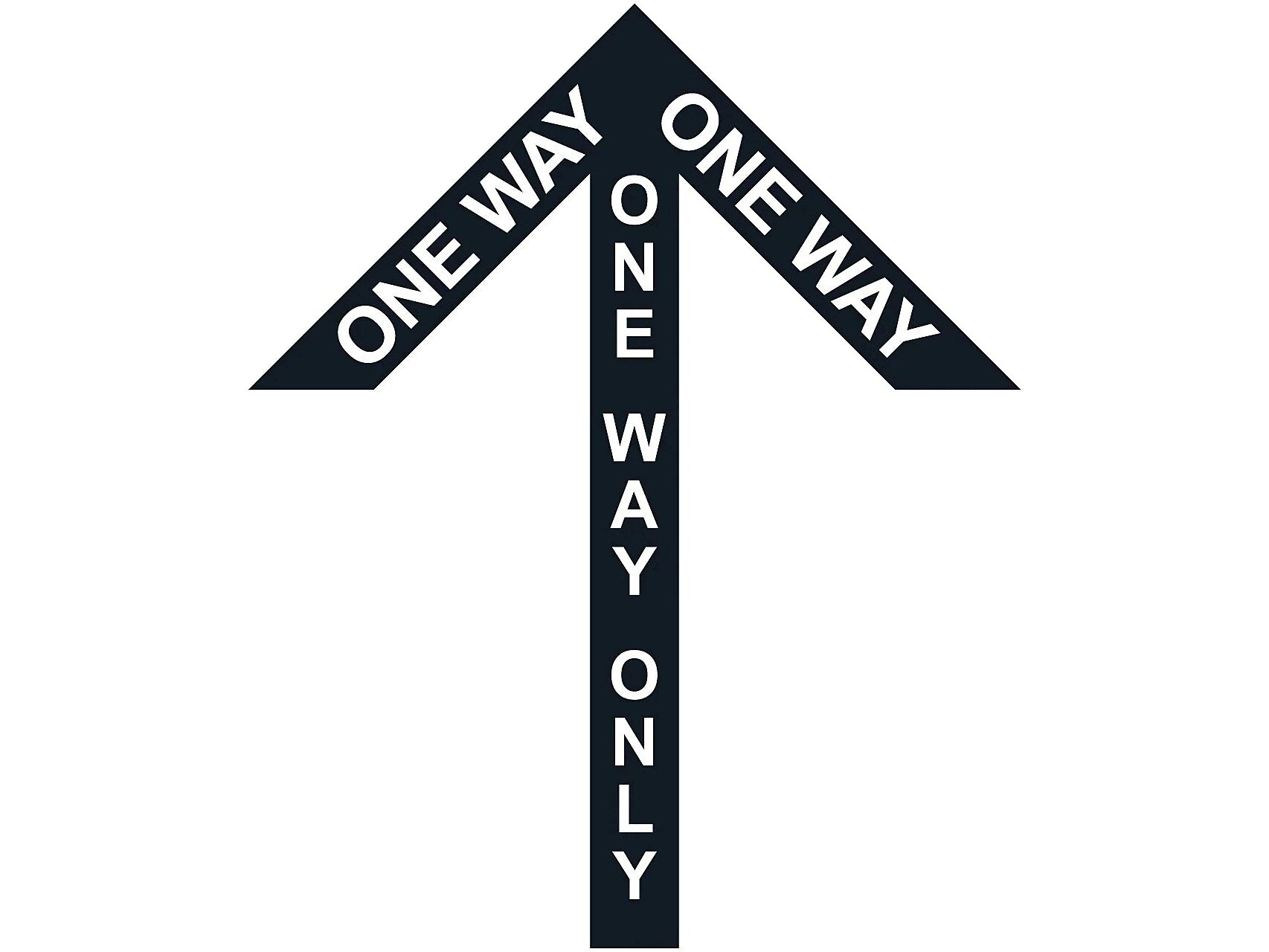 Superior Mark® Floor Decal, "One Way Only", 4" tape, 41.5" x 34", Black (IN-40-983)