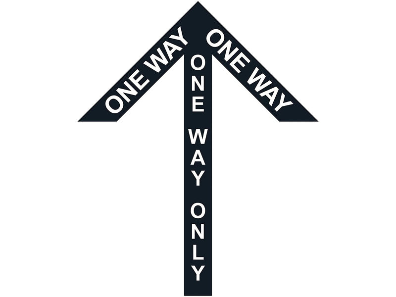 Superior Mark® Floor Decal, "One Way Only", 4" tape, 41.5" x 34", Black (IN-40-983)