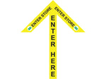 Superior Mark® Floor Decal, "Enter Store Here", 2" tape, 41.5" x 34", Yellow (IN-40-996)