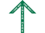 Superior Mark® Floor Decal, "One Way Enter Here", 2" tape, 41.5" x 34", Green (IN-40-997)