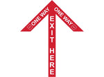Superior Mark® Floor Decal, "One Way Exit Here", 2" tape, 41.5" x 34", Red (IN-40-994)