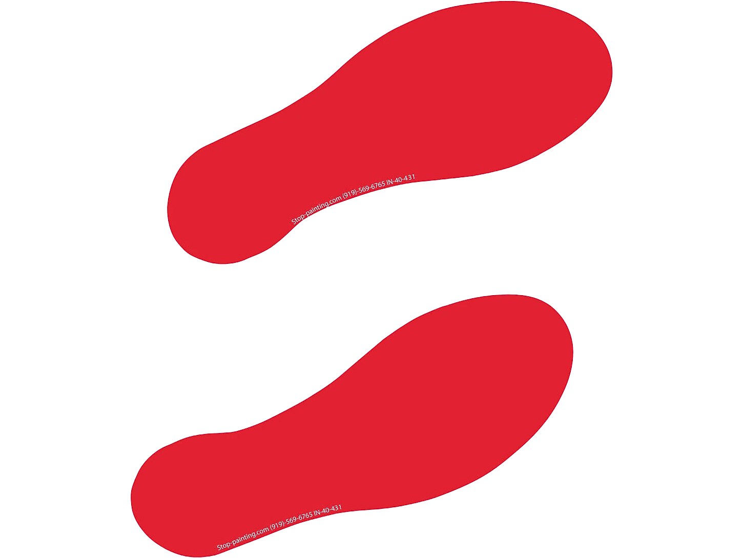 Superior Mark® Floor Decal, Footprints, 3.5" x 10", Red (IN-40-404)
