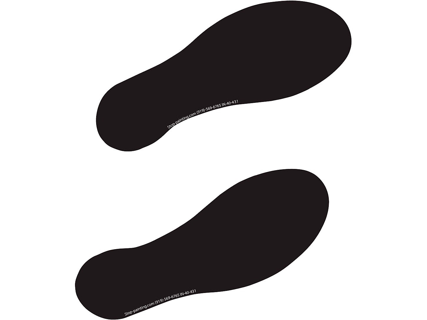 Superior Mark® Floor Decal, Footprints, 3.5" x 10", Black (IN-40-412)