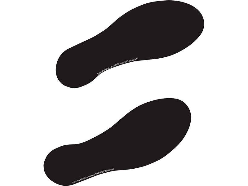 Superior Mark® Floor Decal, Footprints, 3.5" x 10", Black (IN-40-412)