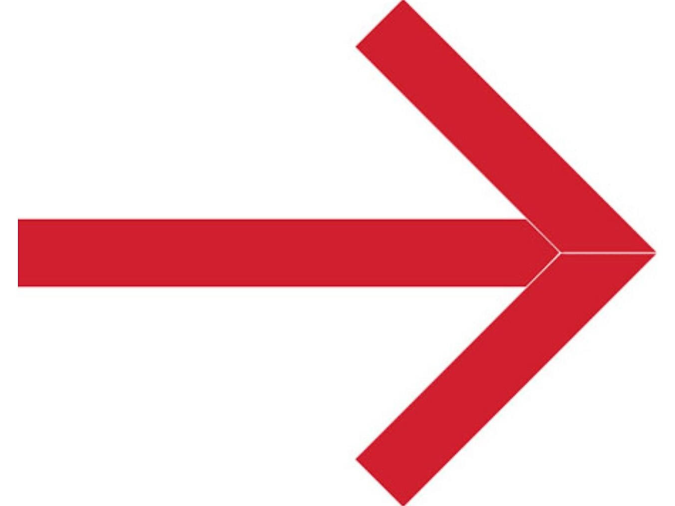 Superior Mark® Floor Decal, Arrow, 4" tape, 41.5" x 34", Vinyl, Red (IN-40-643-V)
