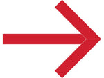 Superior Mark® Floor Decal, Arrow, 4" tape, 41.5" x 34", Vinyl, Red (IN-40-643-V)