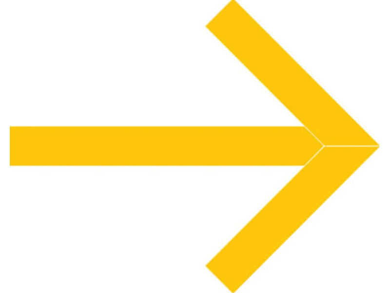 Superior Mark® Floor Decal, Arrow, 2" tape, 41.5" x 34", Vinyl, Yellow (IN-40-637-V)