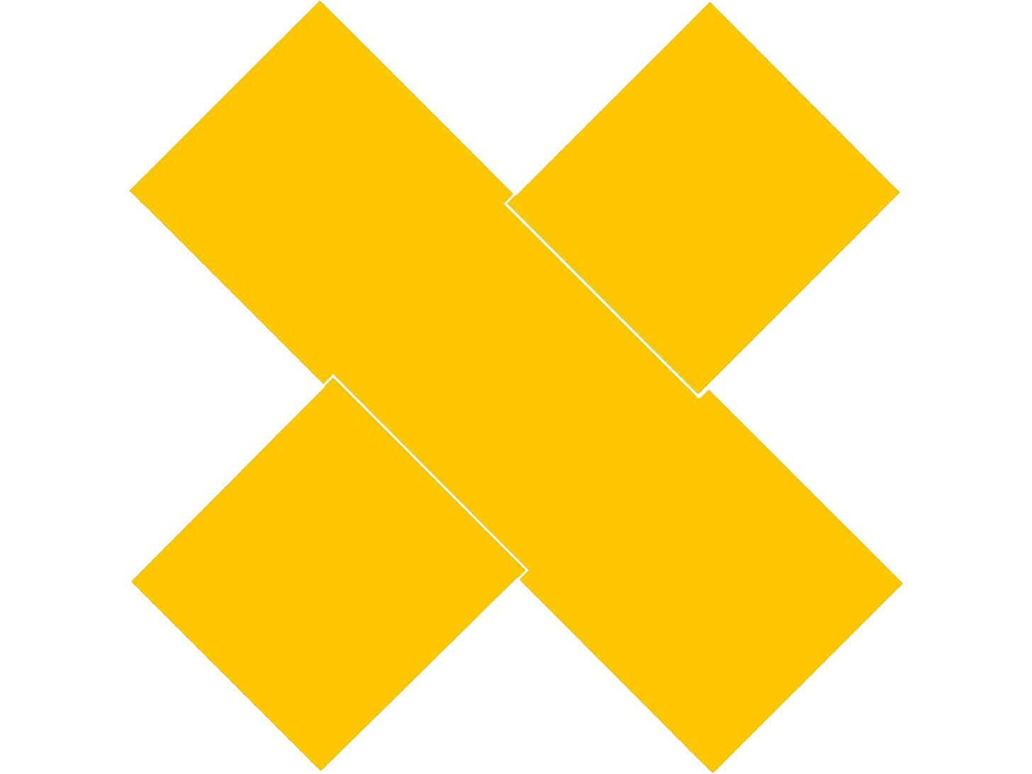 Superior Mark® Floor Decal, X-Shape Marker, 4" tape, 12" x 12", Yellow (IN-40-263I)