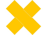Superior Mark® Floor Decal, X-Shape Marker, 4" tape, 12" x 12", Yellow (IN-40-263I)