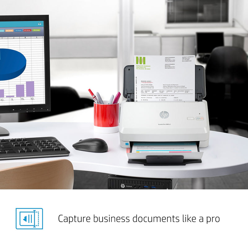 HP Scanjet Pro 2000 s2 Duplex Desktop Document Scanner, White (6FW06A#BGJ)