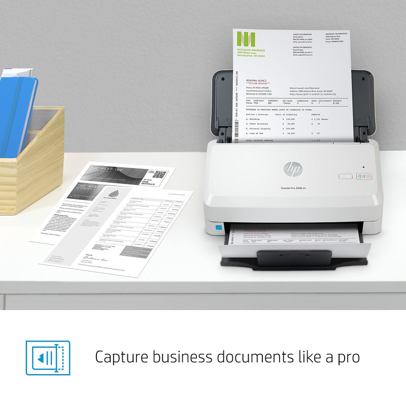 HP Scanjet Pro 3000 s4 Duplex Desktop Document Scanner, White (6FW07A#BGJ)