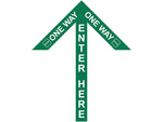 Superior Mark® Floor Decal, "One Way Enter Here", 4" tape, 41.5" x 34", Green (IN-40-987)
