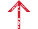 Superior Mark® Floor Decal, "One Way Exit Here", 4" tape, 41.5" x 34", Red (IN-40-984)