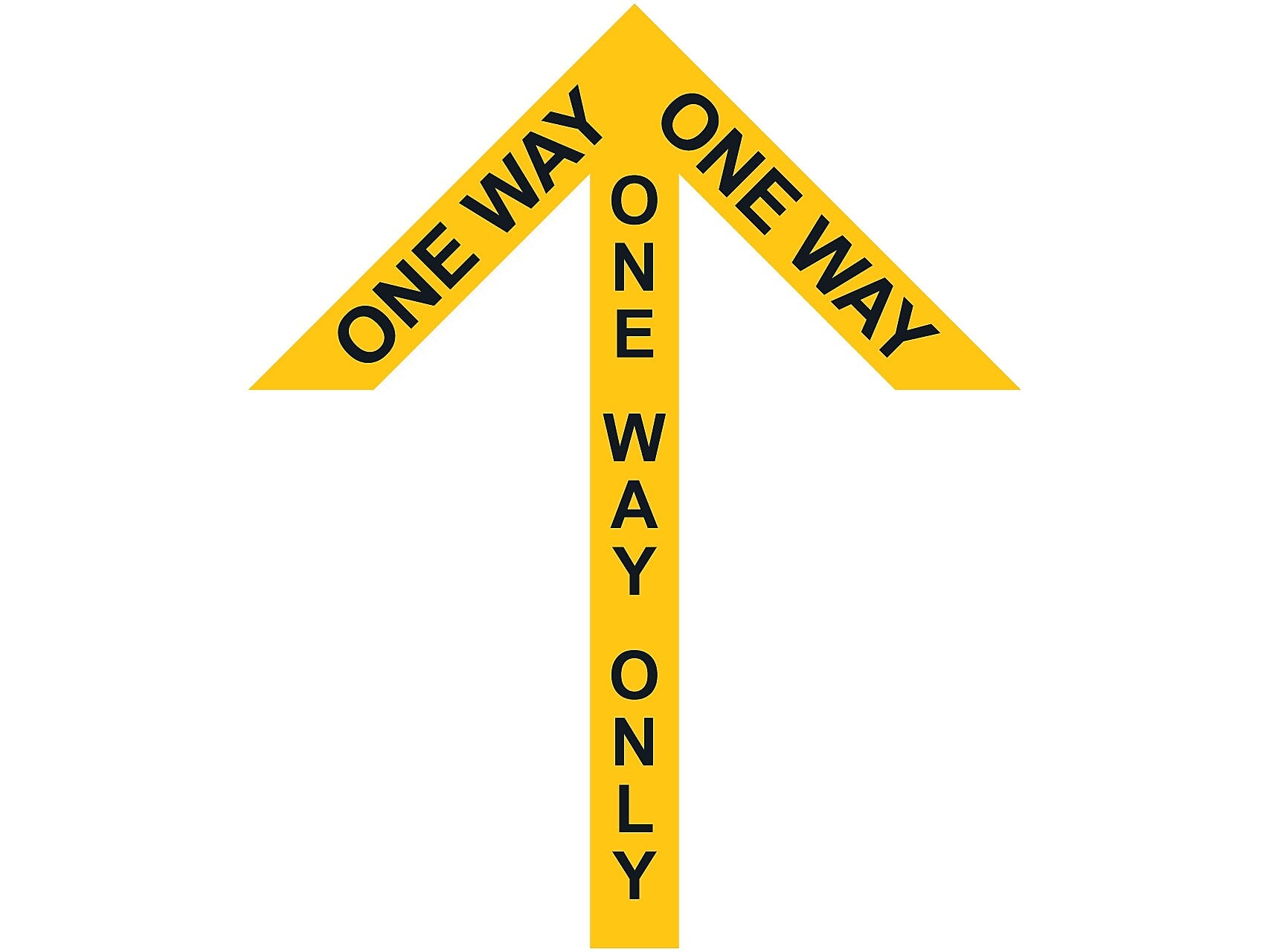 Superior Mark® Floor Decal, "One Way Only", 2" tape, 41.5" x 34", Yellow (IN-40-991)