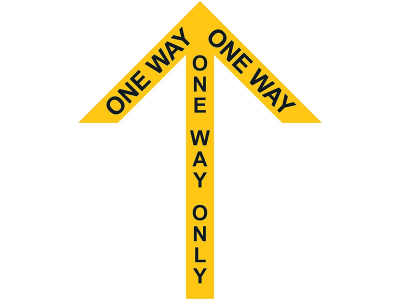 Superior Mark® Floor Decal, "One Way Only", 2" tape, 41.5" x 34", Yellow (IN-40-991)